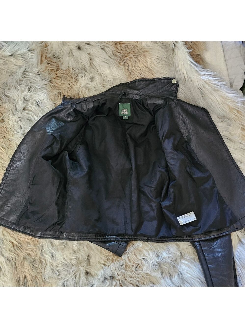 Black Faux Leather Jacket - Picture 3 of 4